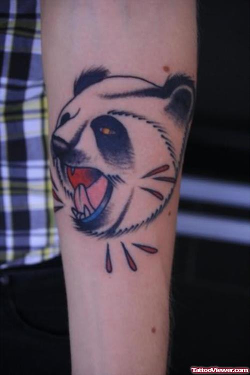 Panda Agressive Face Tattoo