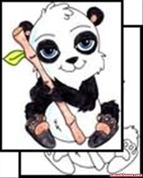 Cute Panda Tattoo Design