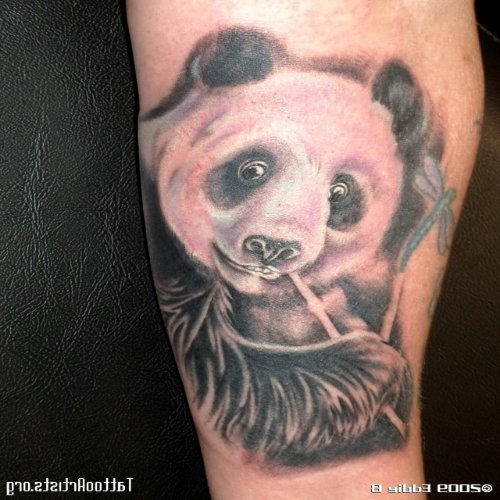 Panda And Dragonfly Tattoo