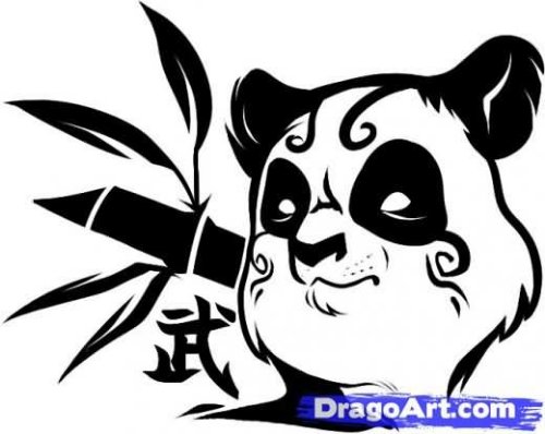Tribal Panda Tattoo Drawing
