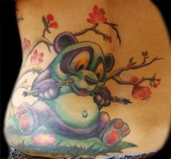 Panda Bear Tattoo On Rib