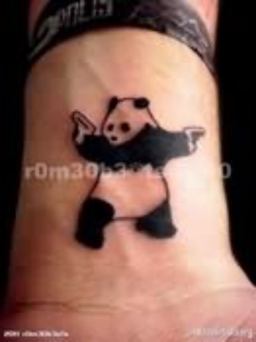 Gangsta Panda Tattoo On Wrist