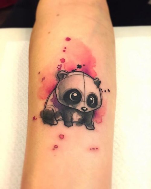 Panda Tattoo On Arm Sleeve