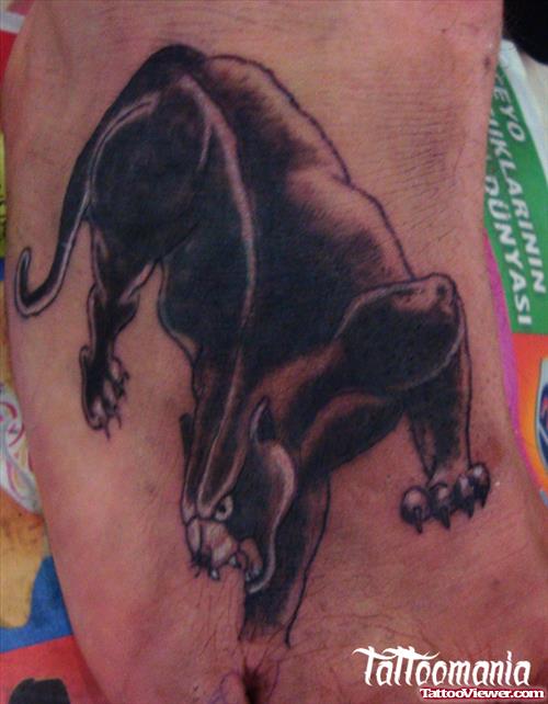 Panther Tattoo On Leg