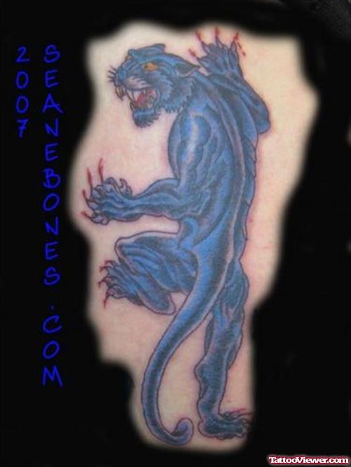 Blue Panther Tattoo Design For Men