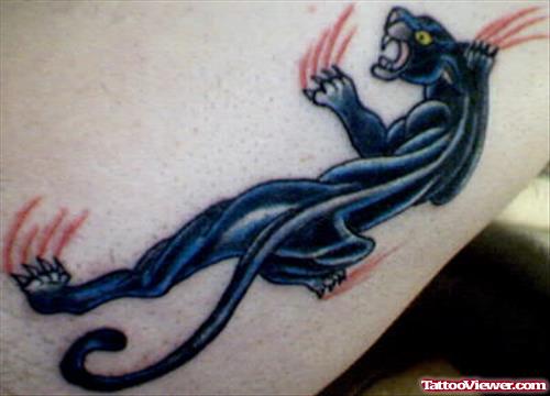 Red Paw Scratches Panther Tattoo