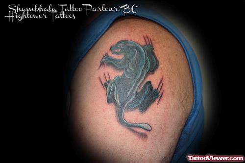 Attractive Panther Tattoo On Man Left Shoulder