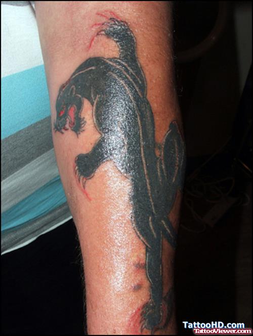 Black Panther Tattoo On Sleeve