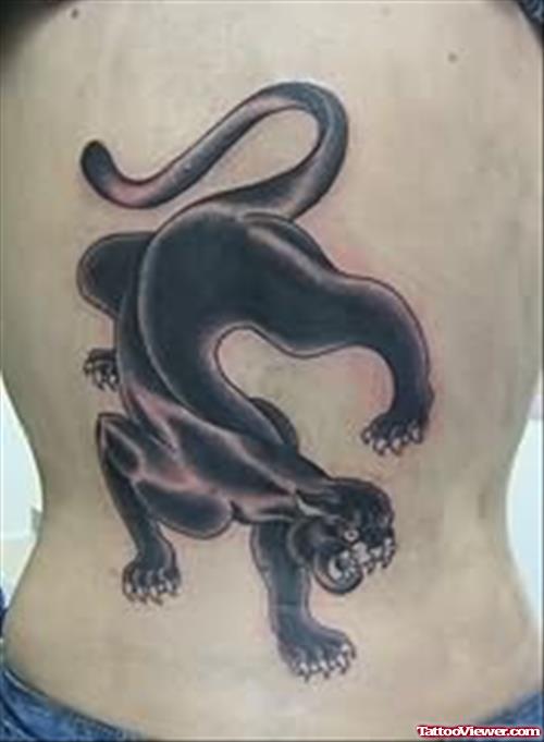 Panther Tattoo On Back Waist