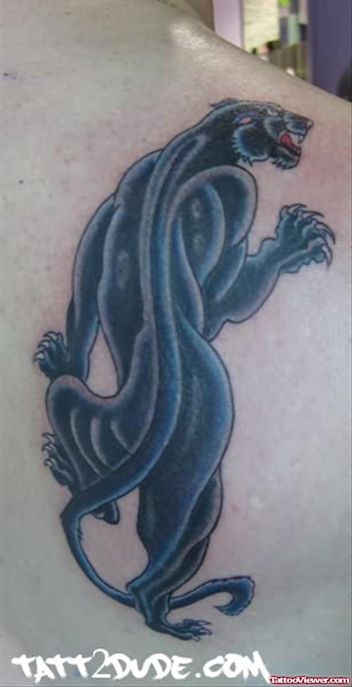 Old School Panther Tattoo On Back