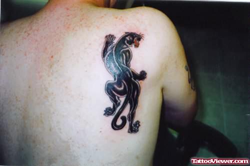 Panther Tattoo On Back For Men