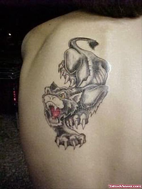 Amazing Panther Tattoo On Back