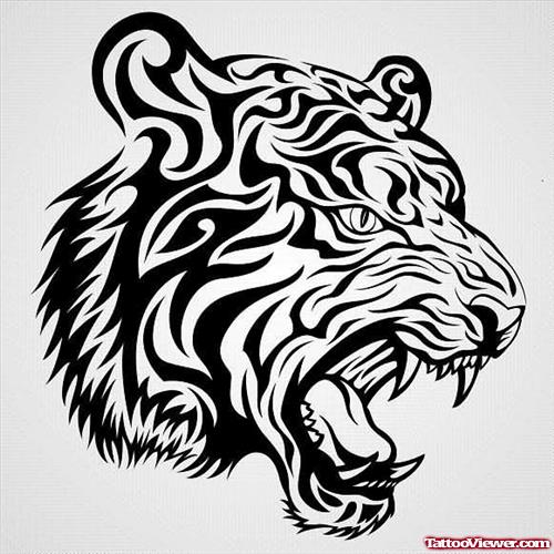 Tribal Tiger Panther Tattoo