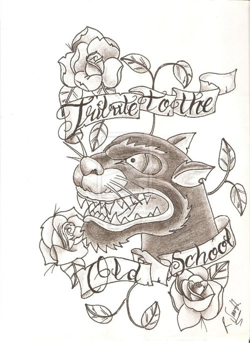 Old School Panther Tattoo Design
