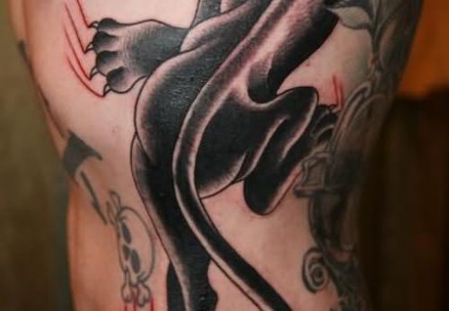 Side Rib Big Panther Tattoo