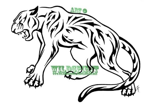 Tribal Natural Panther Tattoo