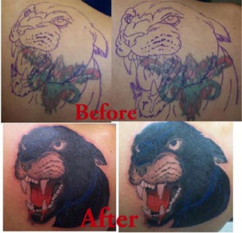 Amazing Panther Head Tattoo