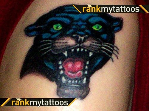 Green eyes Panther Tattoo On Shoulder