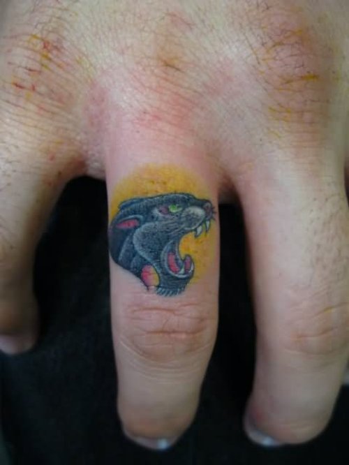 Smallest Panther Tattoo On Finger
