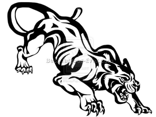 Nice Tribal Panther Tattoo Design