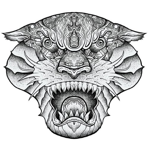 Sharp Fangs Panther Head Tattoo Design