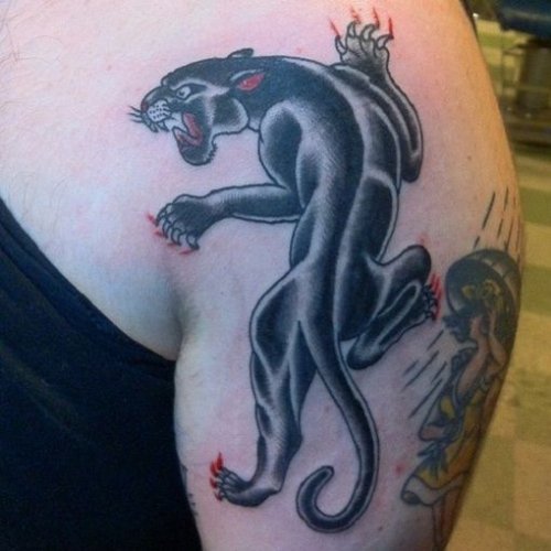 Left Shoulder Panther Tattoo Idea