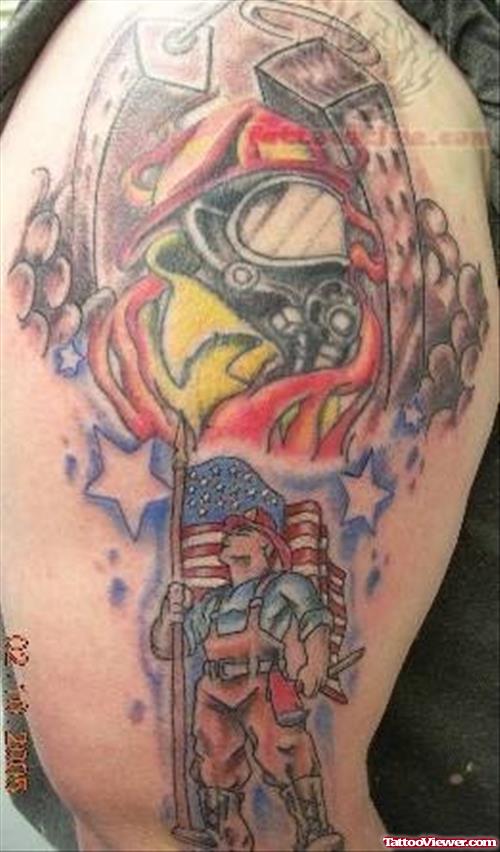 Patriotic  Shoulder Tattoo
