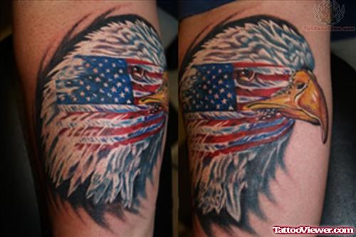 Eagle Head Patriotic Tattoo