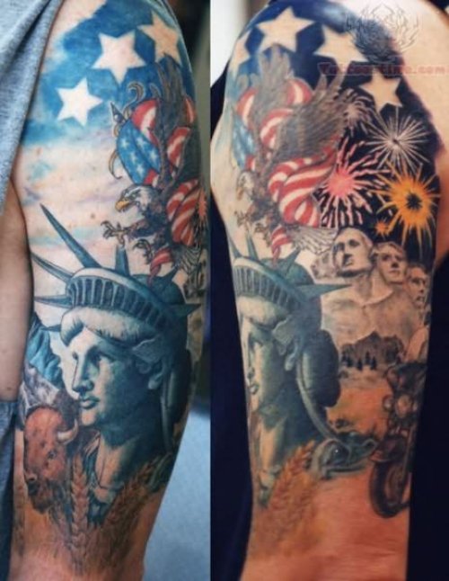 Patriotic Statue Tattoo