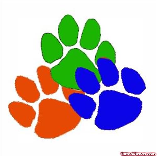 Paw Print Tattoos in Colours
