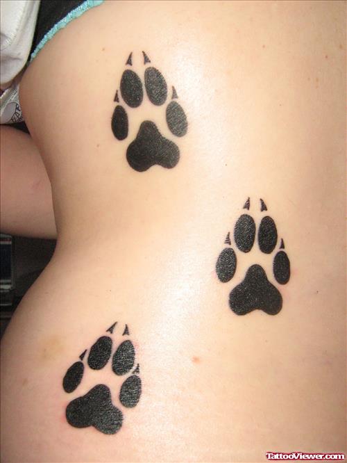 Amazing Paw Print Tattoo For Girls