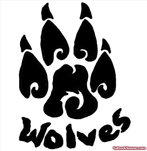 Wolf Paw Tribal Tattoo