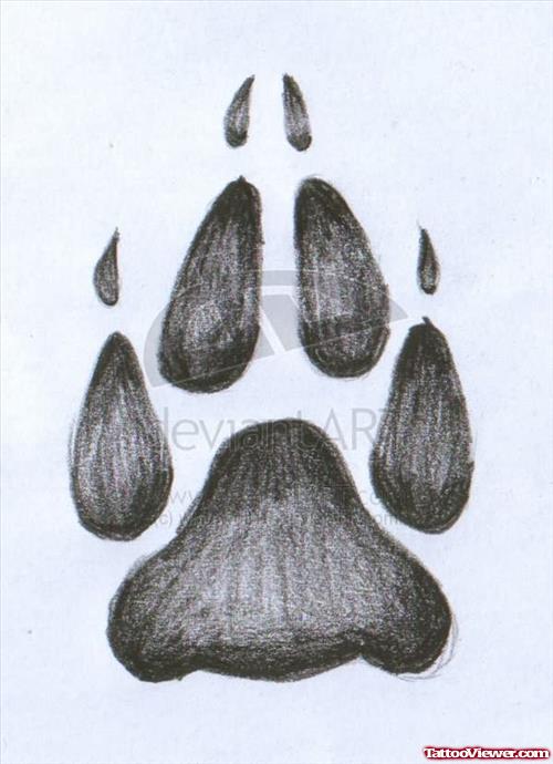 væsentligt Portræt Arrowhead Wolf Paw Tattoo Sketch