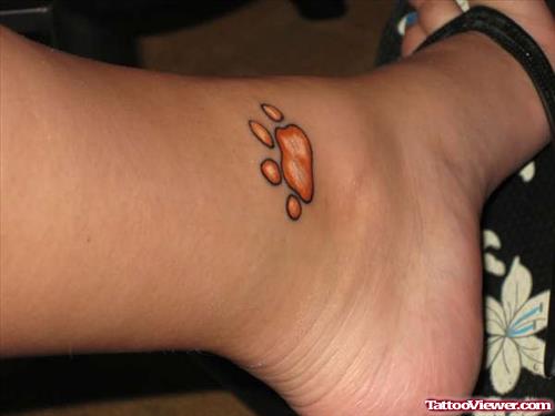 Cat Paw Tattoo On Ankle