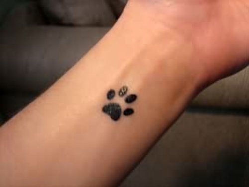 Black Paw Tattoo On Wrist