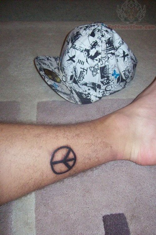 Peace Tattoos On Leg