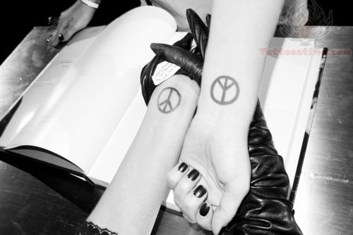 Peace Sign Tattoos On Wrists