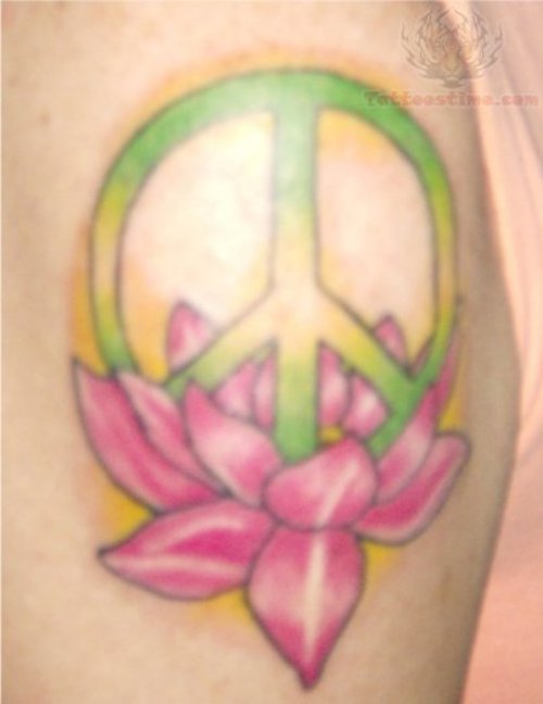 Lotus And Peace Tattoo