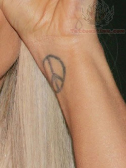 Peace Sign Tattoo Circle On Wrist