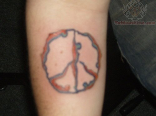 Color Peace Tattoo On Arm