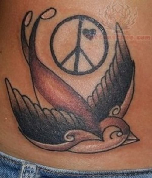 Swallow And Peace Tattoo