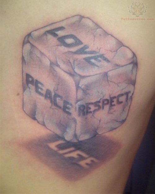 Dice Peace Life Tattoo