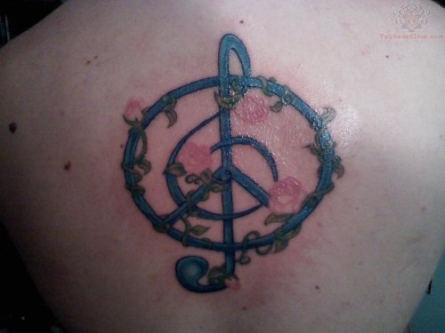 Peace Sign And Music Tattoo