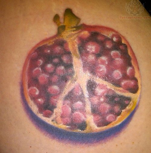 Pomegranate Peace Sign Tattoo