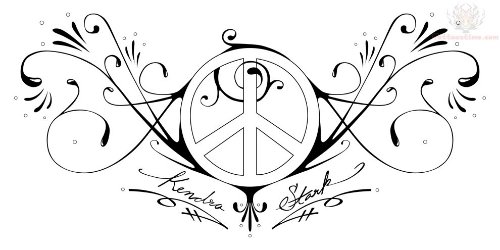 Peace And Love Tattoo Design
