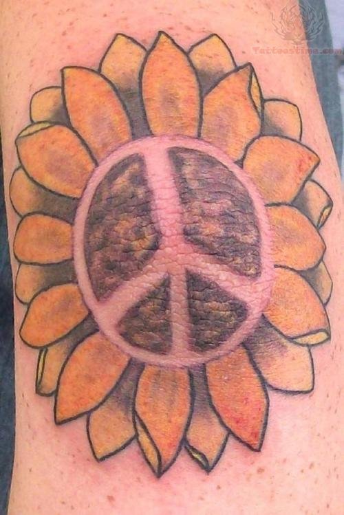 Peace Sun Flower Tattoo