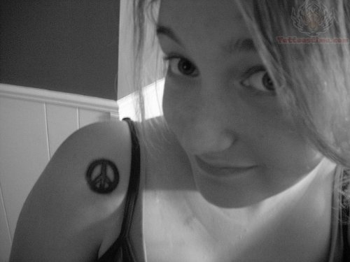 Peace Tattoo On Shoulder