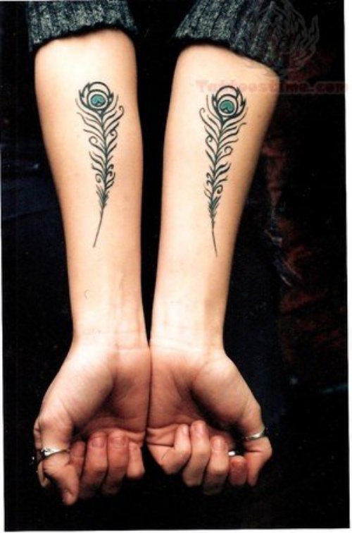 Peacock Tattoos On Arms
