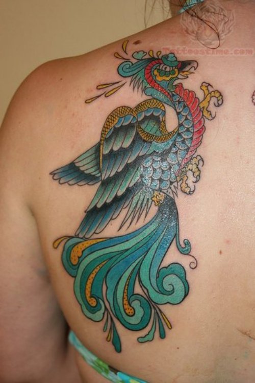 Back Shoulder Peacock Tattoos