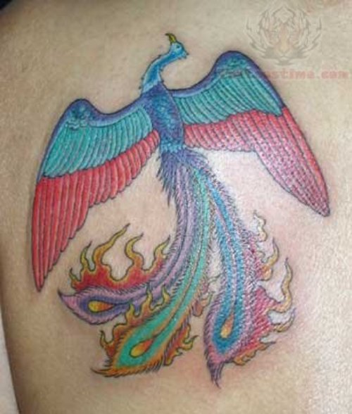 Blue And Red Tattoo